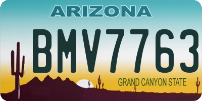 AZ license plate BMV7763