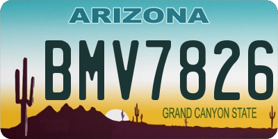 AZ license plate BMV7826