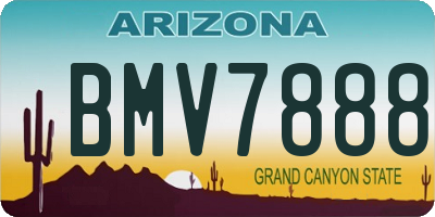 AZ license plate BMV7888