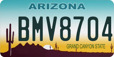 AZ license plate BMV8704