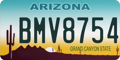 AZ license plate BMV8754