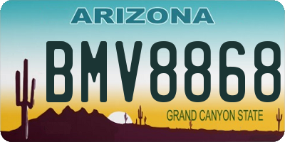 AZ license plate BMV8868