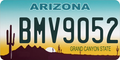 AZ license plate BMV9052
