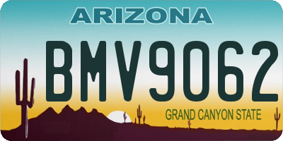 AZ license plate BMV9062