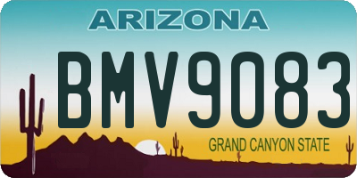 AZ license plate BMV9083