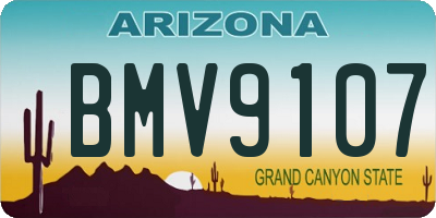 AZ license plate BMV9107