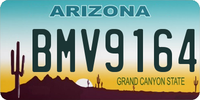 AZ license plate BMV9164