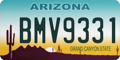 AZ license plate BMV9331