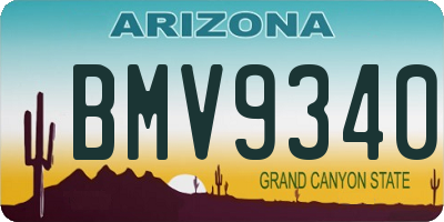 AZ license plate BMV9340