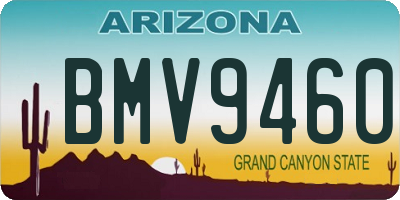 AZ license plate BMV9460