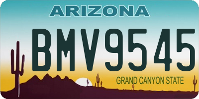 AZ license plate BMV9545