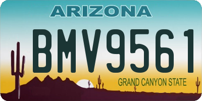 AZ license plate BMV9561