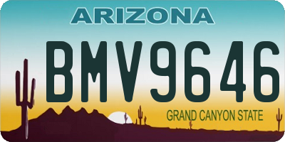 AZ license plate BMV9646