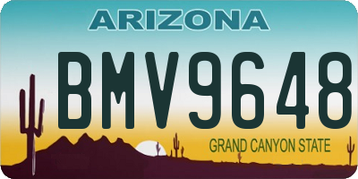 AZ license plate BMV9648