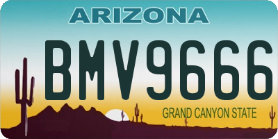 AZ license plate BMV9666