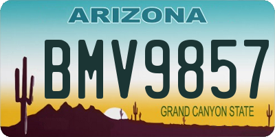 AZ license plate BMV9857