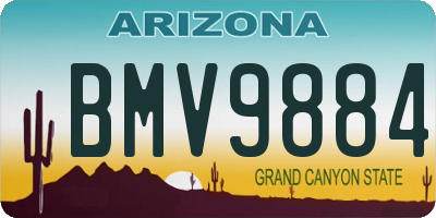AZ license plate BMV9884