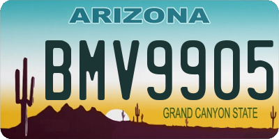 AZ license plate BMV9905