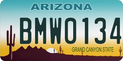 AZ license plate BMW0134