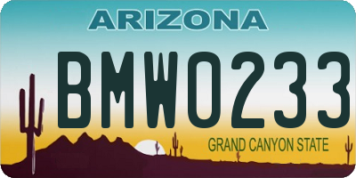 AZ license plate BMW0233