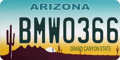 AZ license plate BMW0366