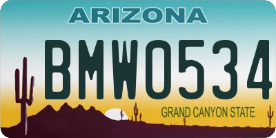 AZ license plate BMW0534