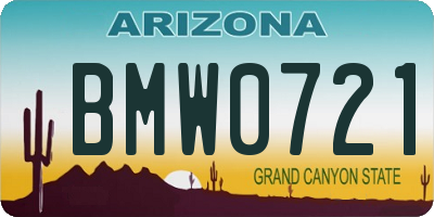 AZ license plate BMW0721