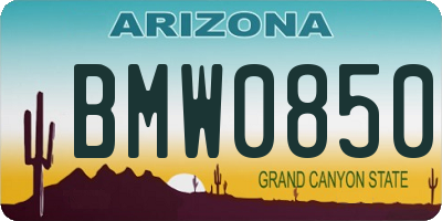AZ license plate BMW0850
