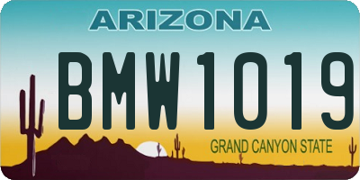 AZ license plate BMW1019