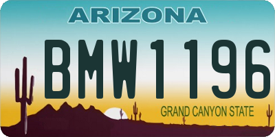 AZ license plate BMW1196