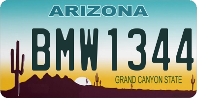 AZ license plate BMW1344