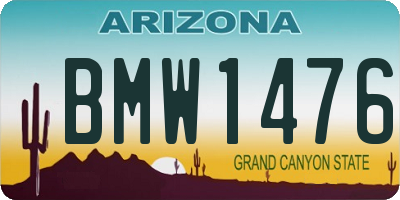 AZ license plate BMW1476