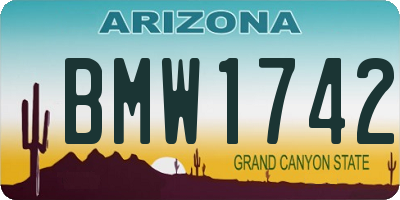 AZ license plate BMW1742