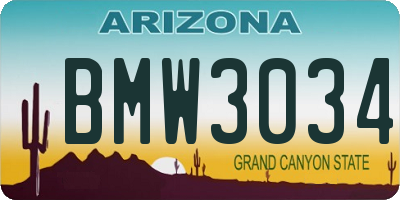 AZ license plate BMW3034