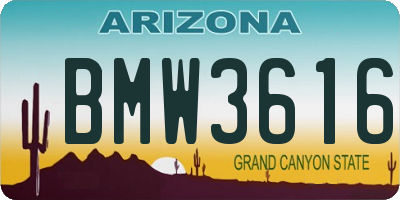 AZ license plate BMW3616