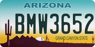AZ license plate BMW3652