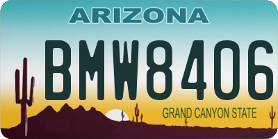 AZ license plate BMW8406