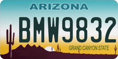 AZ license plate BMW9832