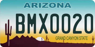 AZ license plate BMX0020