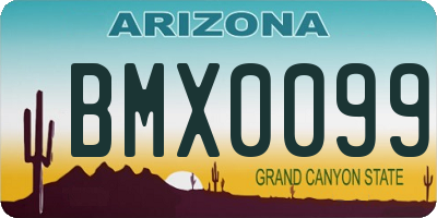 AZ license plate BMX0099