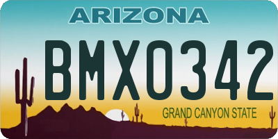 AZ license plate BMX0342