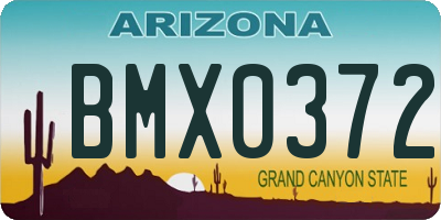 AZ license plate BMX0372