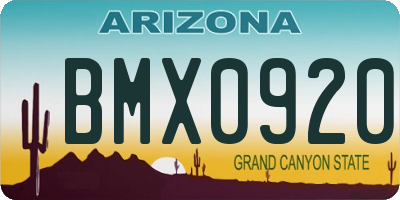 AZ license plate BMX0920