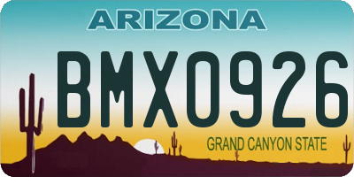 AZ license plate BMX0926