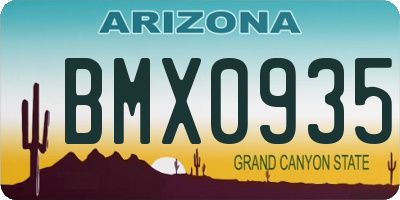 AZ license plate BMX0935