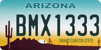 AZ license plate BMX1333