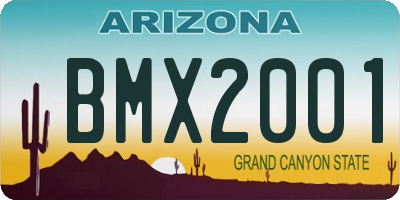 AZ license plate BMX2001