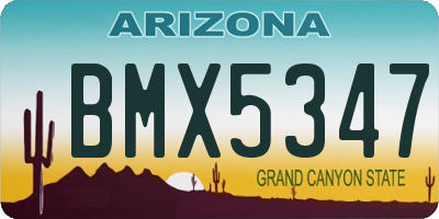 AZ license plate BMX5347