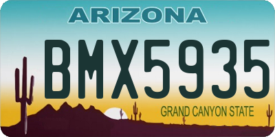 AZ license plate BMX5935