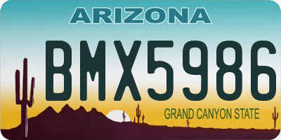 AZ license plate BMX5986